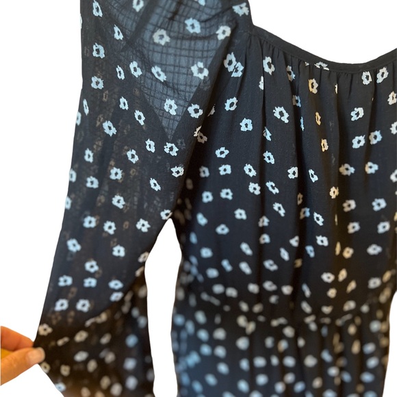 Y.A.S. Clara Midi Ditsy Floral Dress In Black and White Belt Missing Medium ASOS - Picture 7 of 13